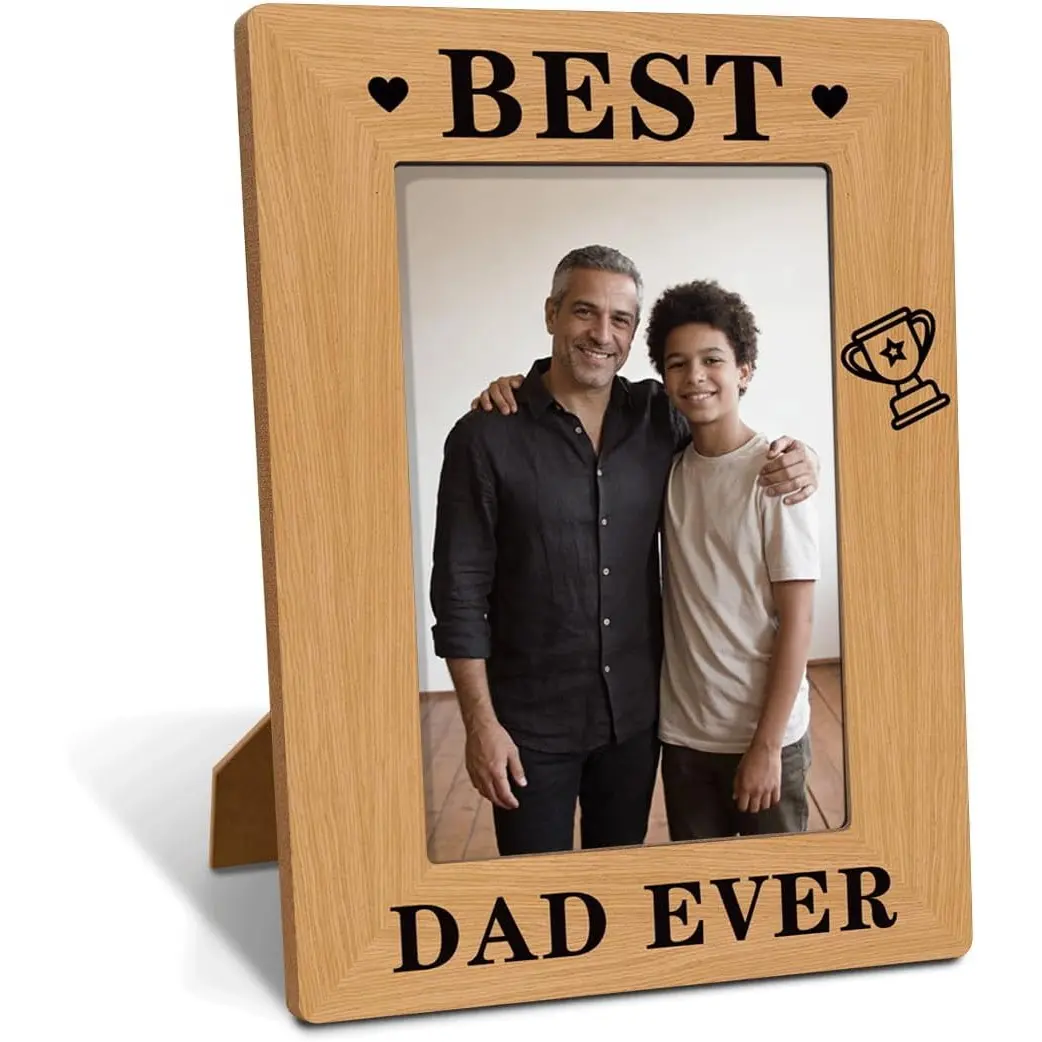 Dad Gift from Daughter Son, Best Dad Ever Gift, Dad Photo Frame Gift, Dad Birthday Gift Idea, Photo Gifts Wooden Picture Frame, Best Dad Ever Photo Frame, To Assemble 4 * 6 Inches Photo