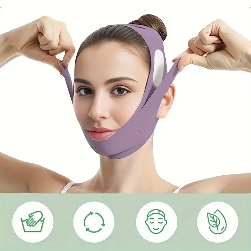 Adjustable V-Face Lifting Mask, At Home Facial, Reduces Double Chin, Tightens Facial Skin, Breathable and Gentle, Reusable Shaping Bandage, Chin Reducer, Facial Shaping Tool, Facial Sculpting Tool