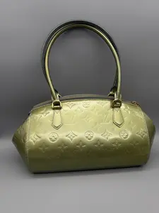 Pre-owned Louis Vuitton Vernis Leather Shoulder Bags Vernis Sherwood PM Olive Green | LV Monogram Vernis Shoulder Bag
