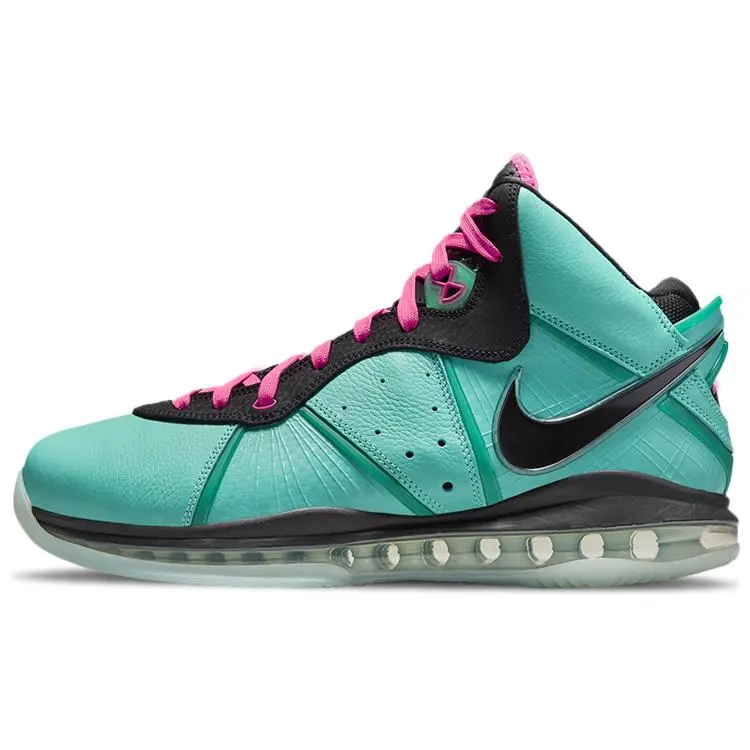 Nike LeBron 8 Retro 'South Beach' 2021 Sports Sneaker, Leather/Synth Upper, Cushioned Sole, Retro Look, Runs Small
