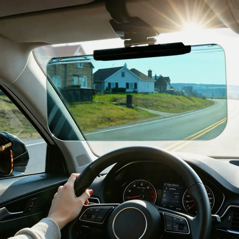 Adjustable Transparent Polarized Universal New Version Car Sun Visor Extender - Anti-Glare Sun Blocker, Automotive Exterior Sunshade Accessory