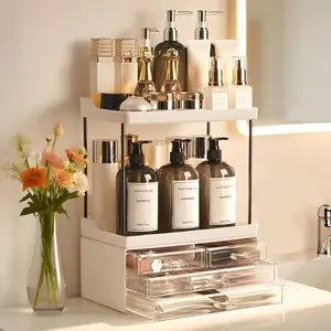 Organizers and, 5-Tier 4-Drawer Makeup Organizer Countertop, Multi-Purpose Large Makeup Organizer, Hair Product, Perfume & Skincare, White