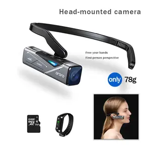 ORDRO EP7 Head-Mounted Video Camera, 4K Vlog Camcorder Wi-Fi APP Control,2-Axis Gimbal Stabilizer with Remote Control,64G Micro Sd Card Compact Gopro