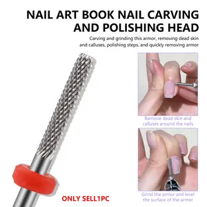 Nail Grinding Tool with Tungsten Steel Alloy, Gold Plated; Ideal for Grinding Natural Nails, Multi-Functional Straight Tool for Removing Nail Stubs and Edges, Nail Art