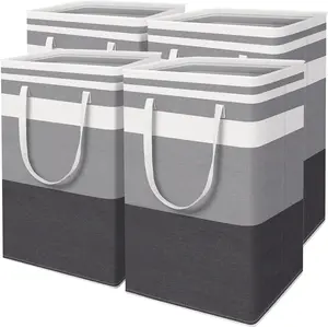 4-piece large laundry basket bag waterproof independent laundry basket foldable high leg laundry basket with extended handle