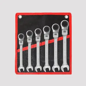 Adjustable Torque Ratchet Wrench Set - Chrome Vanadium Steel Impact Resistant Style, 180° Rotary Quick-Adjust Tool Kit, Suitable for Heavy Duty Car Repair & Home Maintenance Tasks