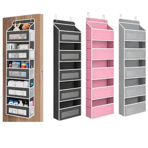 2026  Playful Tiny Shop Over The Door Organizer Storage- Hanging Rack Set with 5+5 Pockets & 5 Large Clear Mesh Pockets, 10-15 Kg Capacity, Space-Saving Organizer for Bedrooms Bathrooms Kitchen Food Storage - Holiday Haul Deal Kitchen Gadgets Clearance