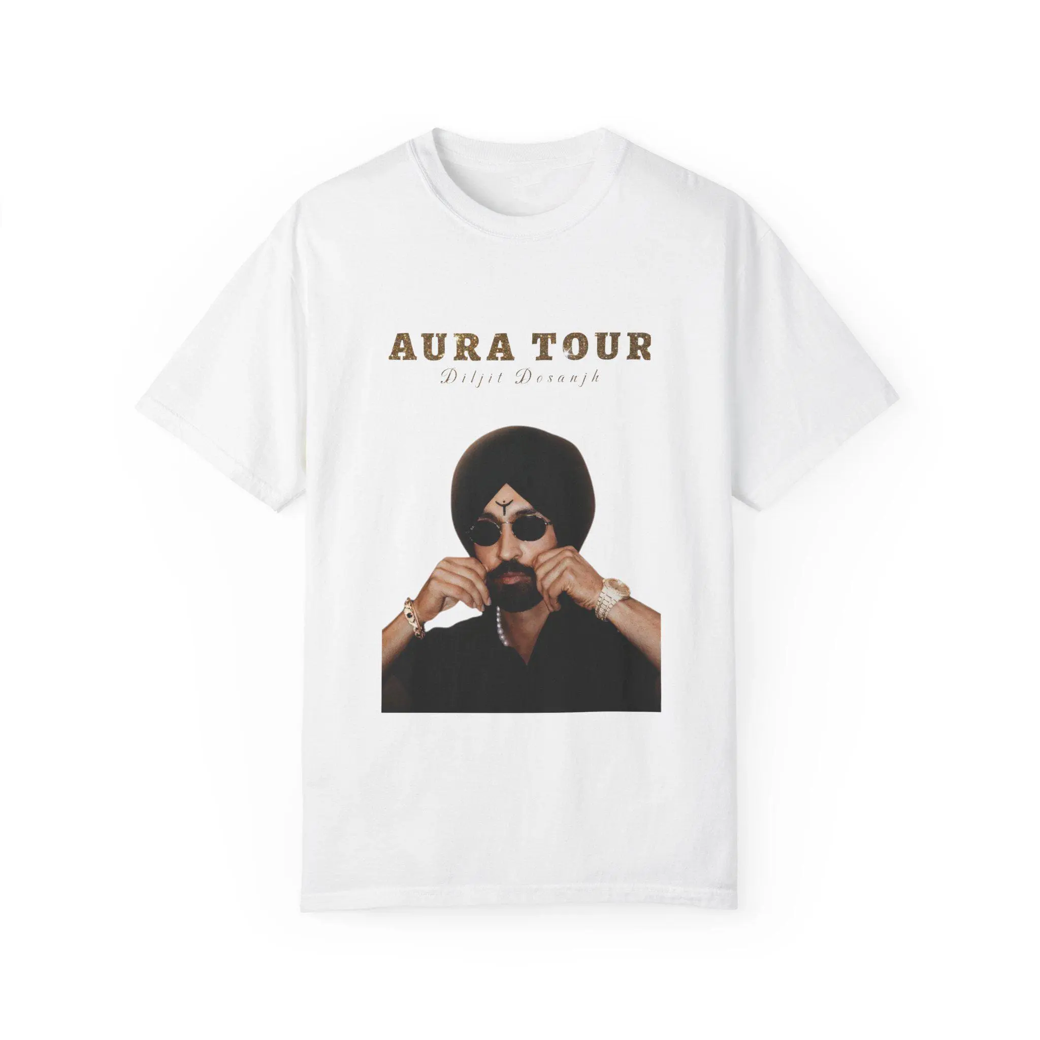Diljit Dosanjh Aura Tour Shirt Punjabi Singer Concert Graphic Tee Unisex Cotton T-Shirt