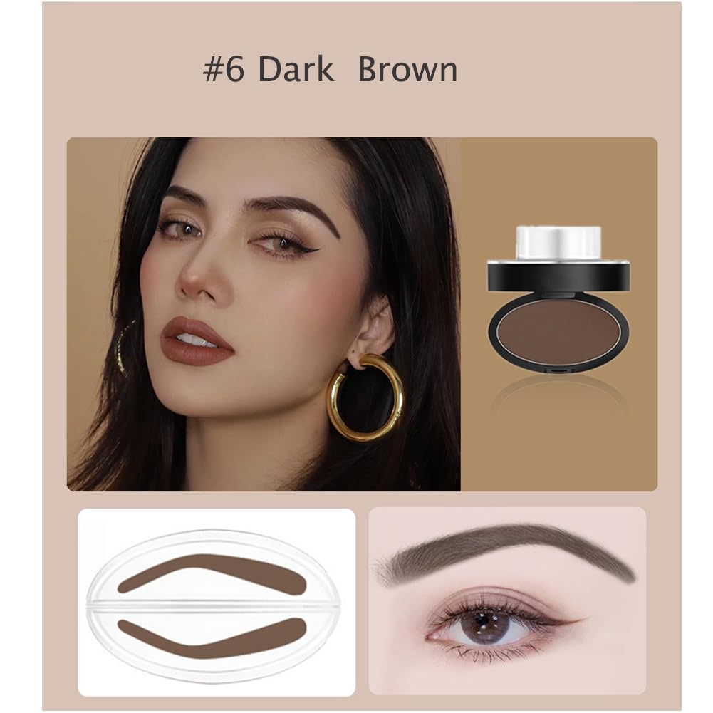 Smudge-Proof Stamp Powder Set Easy Stamp & Fill Brow Kit, Waterproof & All-Day Wear, Natural Looking Brows in 1 Step,
