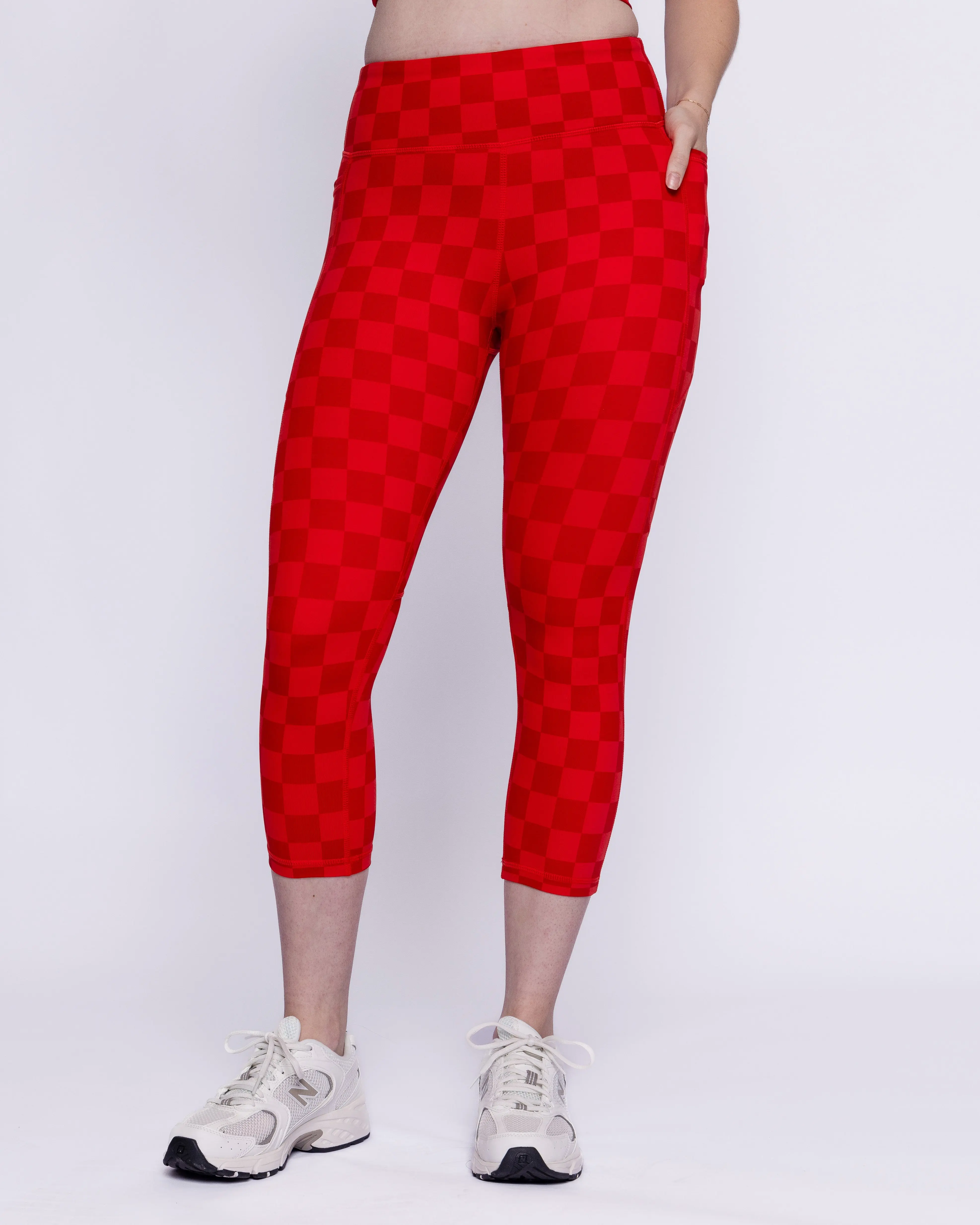 Lux 7/8 Capris (19") - Checkered Heartthrob