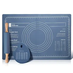 Edible Silicon Rolling Pin Household Three-Piece Set/Thickened plus-Sized Dough Board Dough Kneading Baking Tool