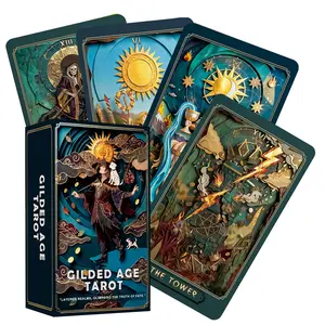 Gilded Age Paper-Cut Tarot Deck | 78 Cards, Rider-Waite System | Includes a Guide, Suitable for Beginners and Experienced Readers Tarot Card Set
