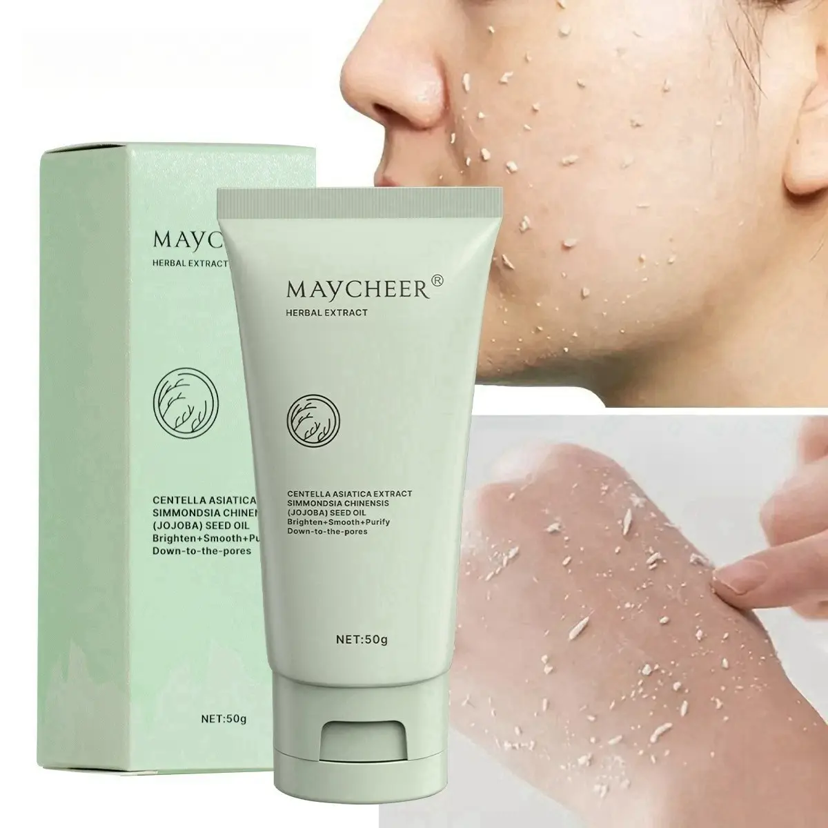 Double Pack 50g Exfoliating Gel, Exfoliating Duo, Gentle Skin Exfoliator to Soften Epidermis, Clear Dirt & Extra Sebum, Purify Skin Thoroughly, Effectively Brighten Complexion for Silky Smooth Healthy Skin