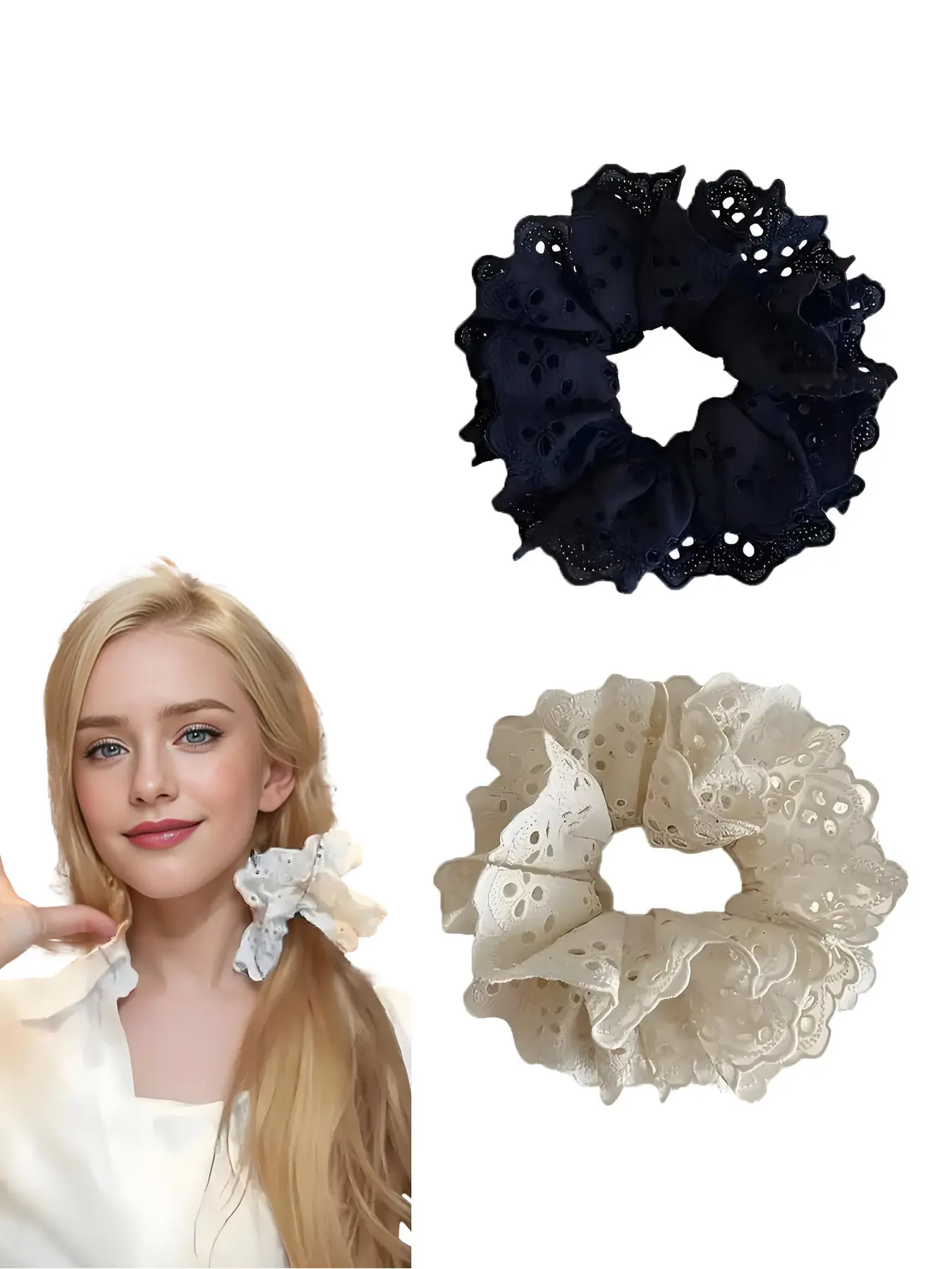 2-piece set of lace embroidery design headbands, hair styling accessories, suitable for ladies in autumn and winter, featuring a sweet and simple style, casual and fashionable, easy to match, perfect for ponytail and bun hairstyles