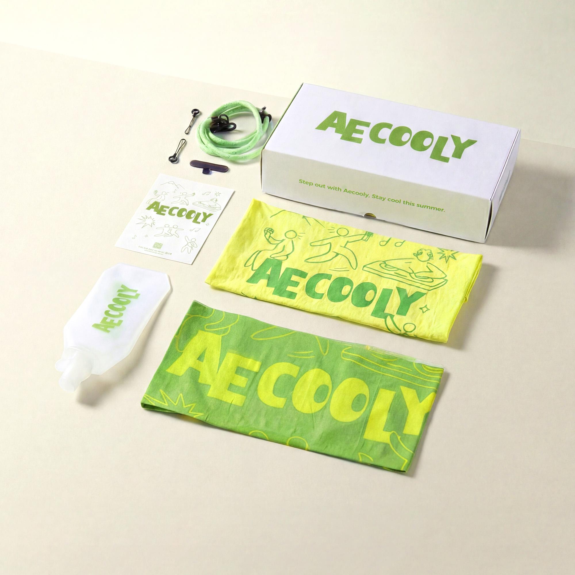 5-in-1 Summer Cooling Gift Set – Portable cooling essentials (canvas tote bag + water pouch + cooling towel + lanyard + stickers) – Free gift.