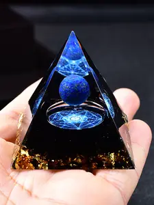 Orgone Pyramid, 1 Count Positive Energy Pyramid, Home Decor, Orgonite Pyramid for Home Desk Office Table Ornament