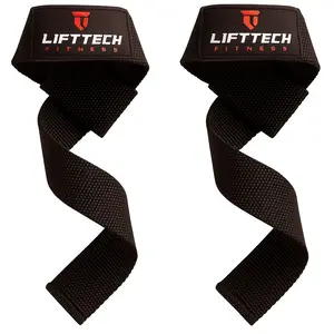 LIFTTECH WIEGHTLIFTING WRIST STRAPS - Premium Cotton Lifting Straps for Deadlifts, Pull-ups, Rows