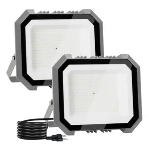 2 Pack LED Flood Lights Outdoor 150W 15000LM Super Bright IP65 Waterproof 6000K Die-Cast Aluminum Exterior Illumination for Garage Yard Lawn Garden Weatherproof