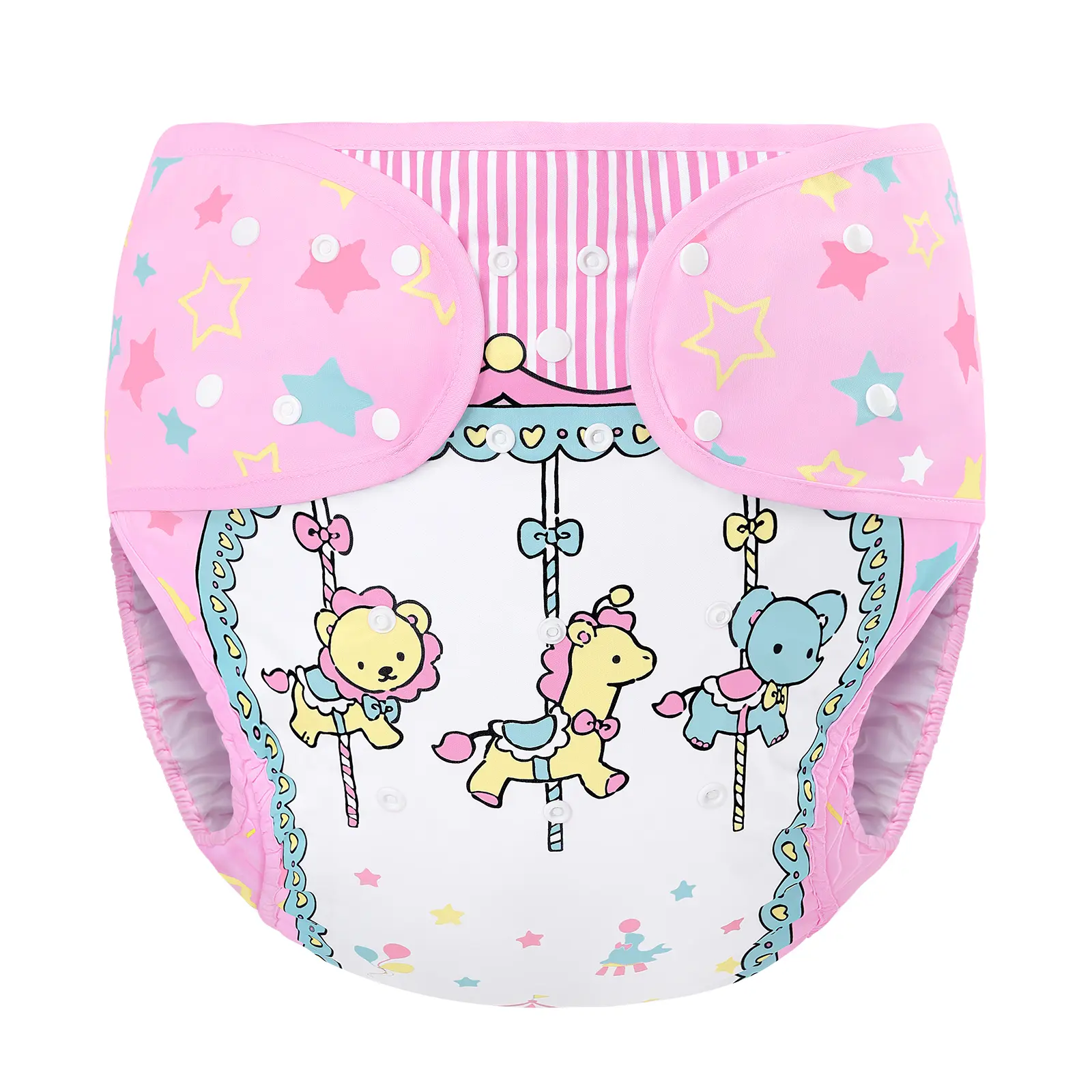 LITTLEFORBIG Adult Cloth Diaper Cover for Incontinence, Waterproof and Reusable Wrap with Adjustable Fit, Washable, 1 Size - Little Circus, One Size
