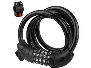 Heavy-Duty Bicycle Cable Lock – 4 Feet Long with Secure 5-Digit Code