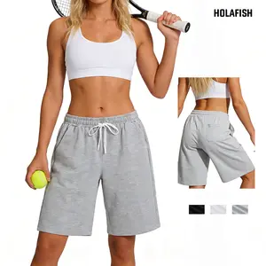 Holafish Womens 1/2Pcs Summer Casual Shorts Stylish Relaxed Fit Ultra Comfortable Breathable With Convenient Pockets For Daily Home And Outdoor Use