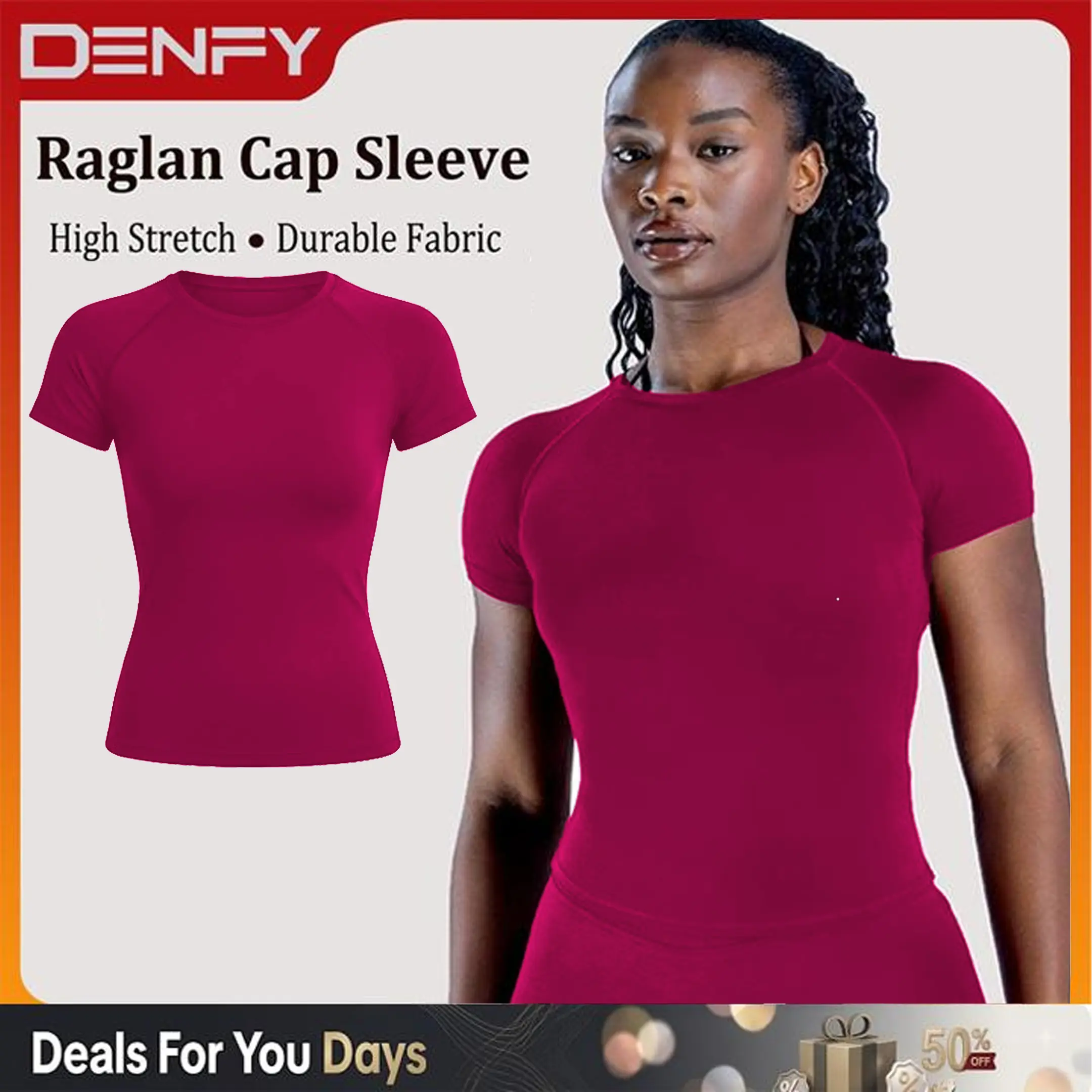 [WITHOUT LOGO] DENFY Impact Short Sleeve Top  Fitness Activewear Impact Gymwear Tanks Women Workout Sportswear