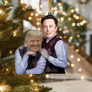 Trump Elon Musk Brothers 2024 Ornament, Republican Christmas Ornament, Trump President Ornament, America Dream Team Ornament, Acrylic Xmas Tree Decor