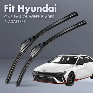 Fit Hyundai,Universal All-Season Windshield Wipers Ultra Quiet Frameless Blades, OEM Quality,Streak-Free 5 Adapters,  Easy Install Car Parts