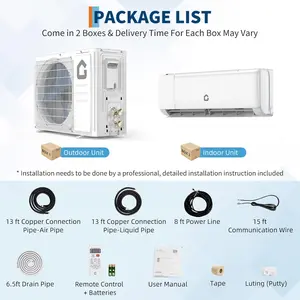 24000 BTU Mini Split Air Conditioner and Heater WiFi Enabled SEER2 21 Energy Efficient 230 Volt White