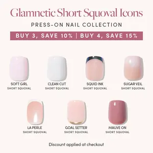 Glamnetic Short Squoval Icons Press-On Nail Collection