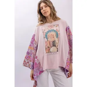 Dolly Parton Print Kantha Poncho Top (Small to Large)