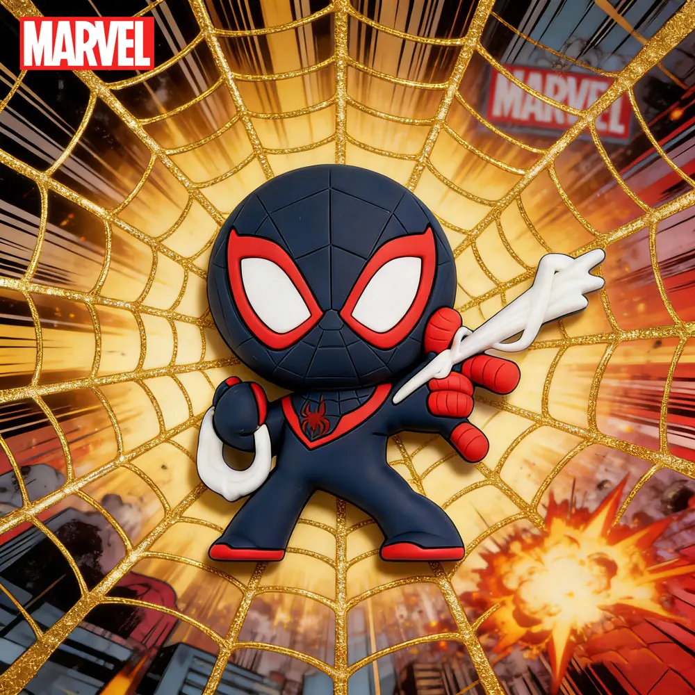 1PC Marvel Officially Licensed Spider-Man Fridge Magnet Collectible Cool Q-version Design Anime Peripheral Novelty DIY Home Kitchen Blackboard Decoration Exquisite Daily Gift
