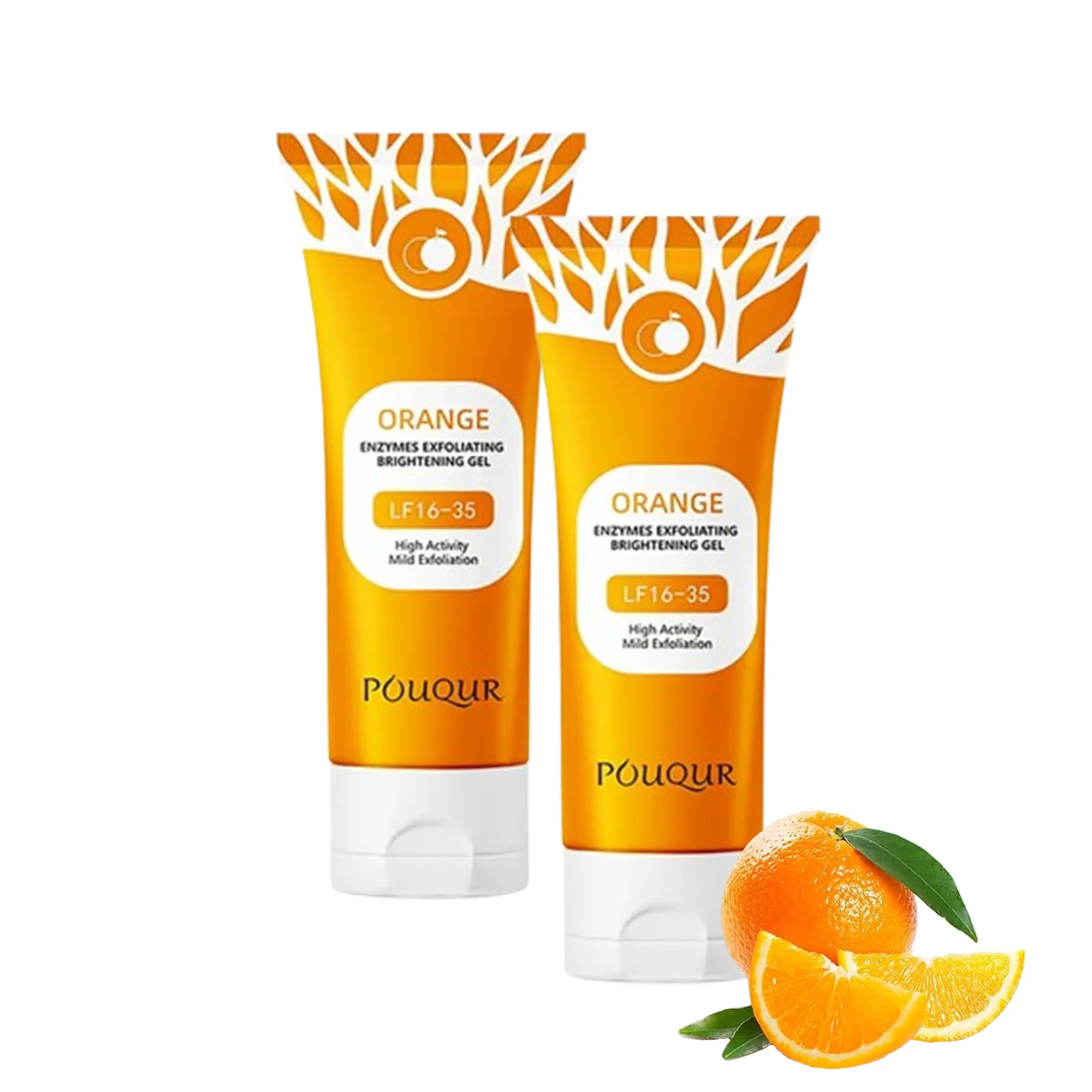 Orange Exfoliating Gel Vitamin C Face & Body Scrub  Facial Exfoliator Daily Skincare Gift for Back to School