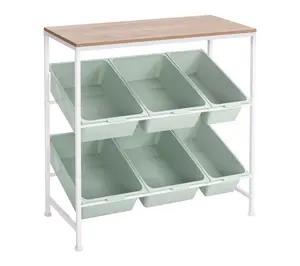 Seville Classics 6-Bin Multi-Use Steel Organizer Cart Seville Classics 6-Bin Multi-Use Steel Organizer Cart