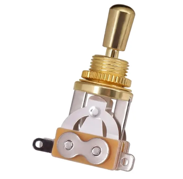 JD.Moon Electric Guitar 3 Way Toggle Switch Pickup Selector Switch with Brass Tip Knob (Gold)
