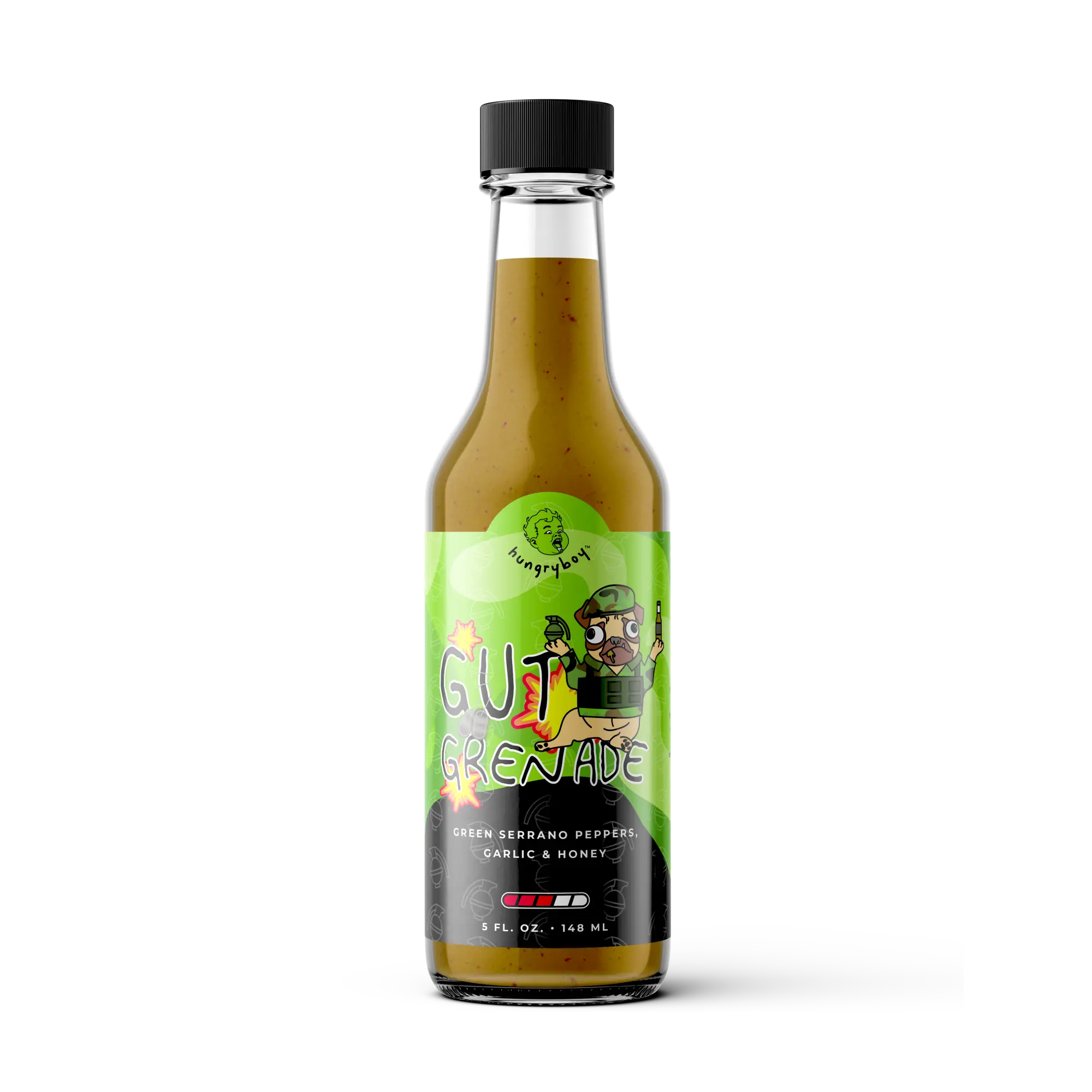 Gut Grenade Serrano Pepper Hot Sauce - Light Texture with Vinegar Base