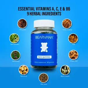 BEARVANA Gummies - Women's Berry Flavored Supplement - One Month Supply - Vitamins A, C, E & B6 - 60 Gummies