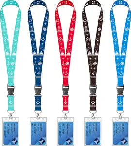 Cruise Lanyard for Ship Cards, 5 Pack Cruise Ship Lanyards with Waterproof ID Badge Holders & Detachable Buckle, Cruise Essentials 2026 for Carnival, Royal Caribbean, MSC, NCL