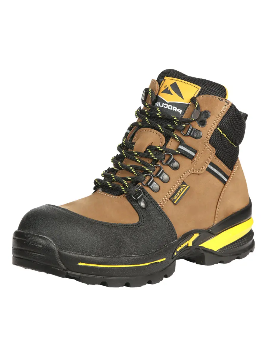Procliff Men's Work Shoes with Laces and Toe Cap - Nubuck Maple 45286