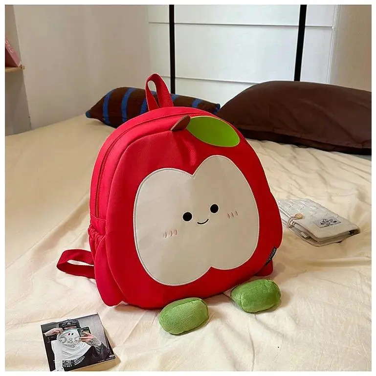 New Cute Apple Backpack for Girls Cartoon Large Capacity Student Schoolbag Travel Leisure Commuting Lightweight Backpack