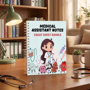 Medical Assistant Notes & Cheat Sheet Bundle: Clinical Reference Guide for Medical Assistants, CNA & Nursing Students, Vital Signs, Pharmacology, Patient Care, EKG, Lab Values & Healthcare Study Notes