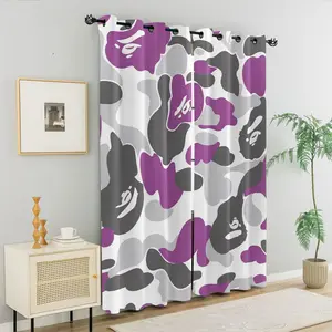 BAPE A Bathing Ape Pink Camo Curtains for Living Room, Iconic Ape Head Print Window Curtains, Hypebeast Streetwear Home Decor, Perfect for Bedroom & Urban Style Spaces, Perfect Gift for BAPE Fans & Collectors