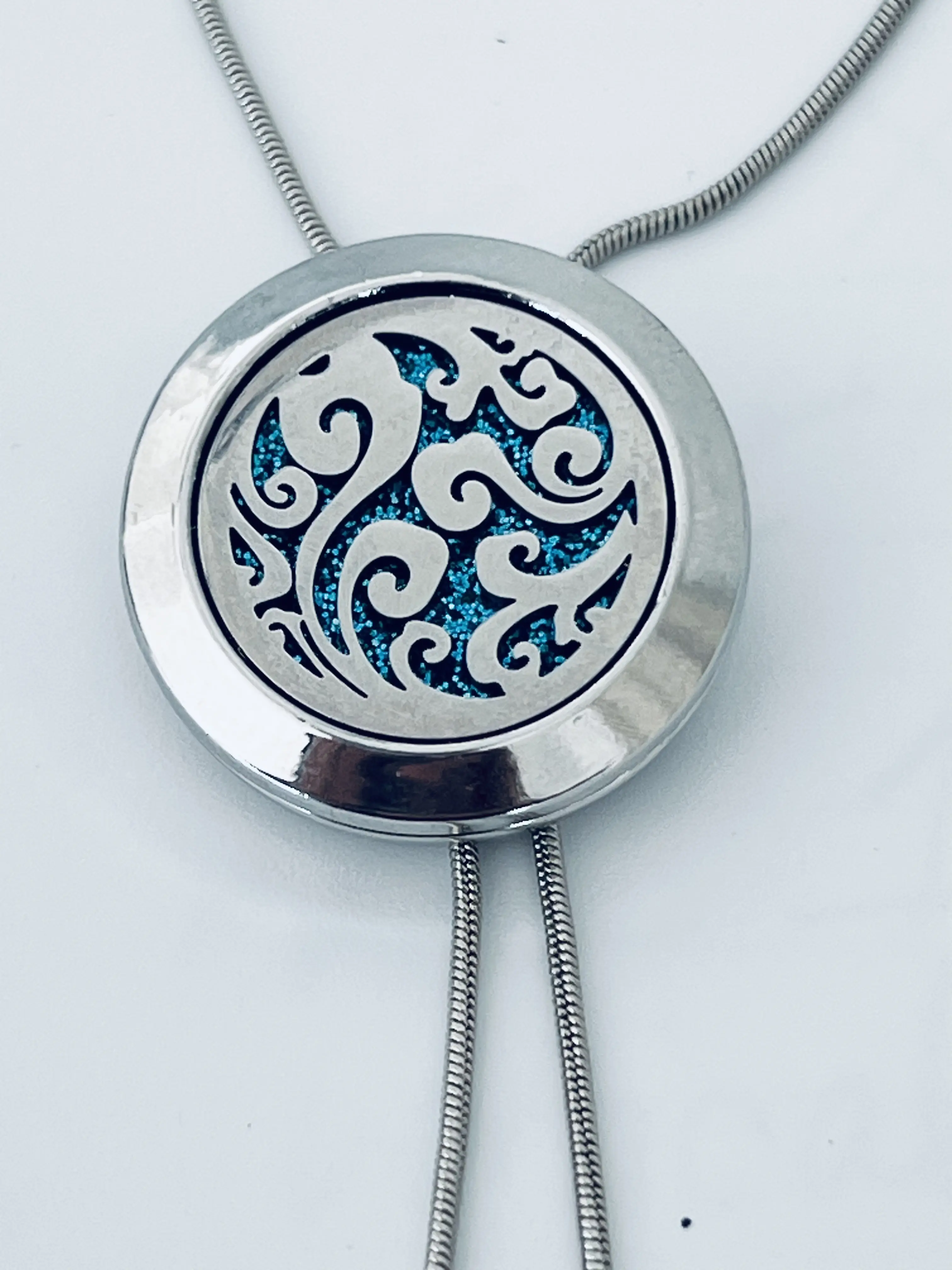 Aromatherapy Diffuser Necklace | Breathable Filigree Locket with Long Tassel | Adjustable Bolero Snake Chain | Stainless Steel Jewelry
