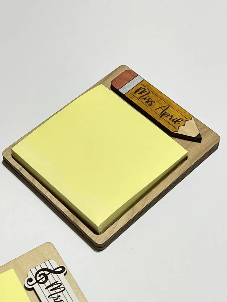 Personalized Teacher Sticky Note Holder | Laser Engraved Teacher Appreciation or Back to School Gift for Teachers or Educators