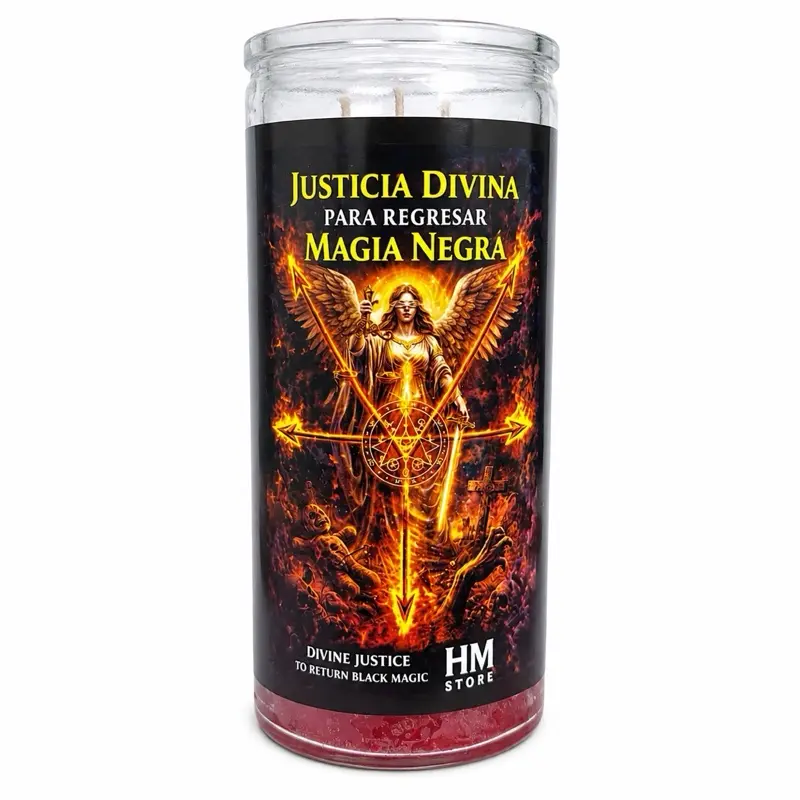 Divine Justice Reversal 14-Day Prepared Candle – Spiritual Protection & Negative Energy Return Ritual