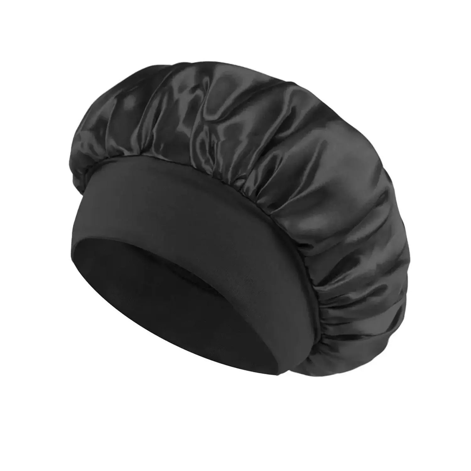 Men Women Satin Sleep Cap, Soft Polyester Fabric Hat, Adjustable Satin Bonnet, Ideal for Natural Hair & Curly Styles, Bonnets for Sleeping ( Wine )