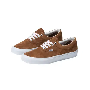 VANS Era Pig Suede Tortoise Shell Skate Shoes with Laces Round Toe All Seasons Low-Top Canvas Leather Upper Double-Stitched Vamp