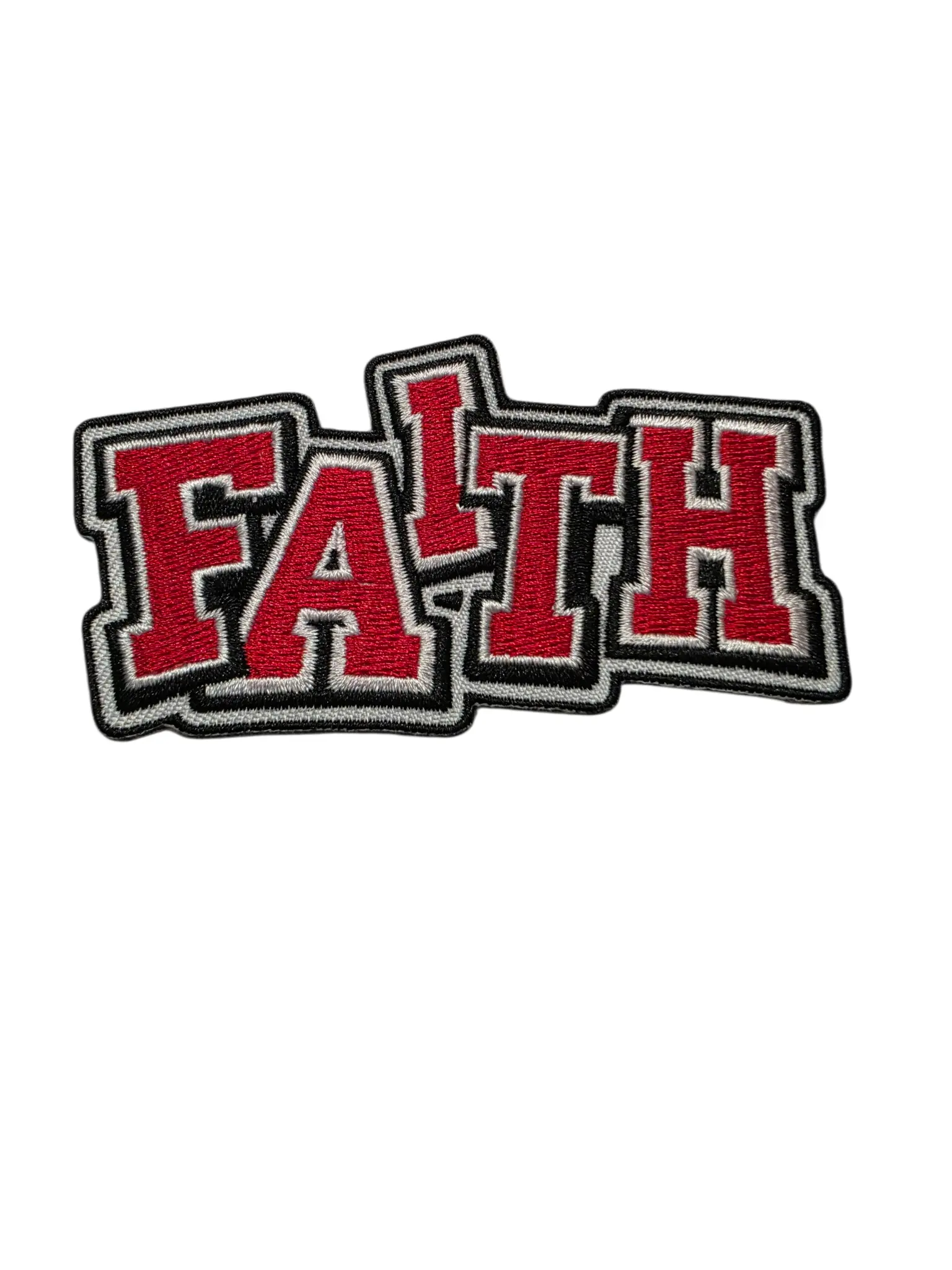 Patch Party Club "FAITH" 4-Inch Embroidered Iron-On Patch for Clothing, Jackets, Hats, Bags & Backpacks