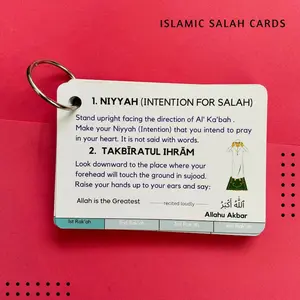 Islamic Salah Cards Prayer Guide, How to Pray, Muslim Kids Reverts Gift, Arabic, Quran By ALBIDAYA