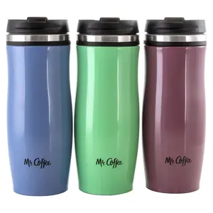 Mr. Coffee 12.5 Oz Stainless Steel Insulated Travel Mug Set Mr. Coffee 12.5 Oz Stainless Steel Insulated Travel Mug Set